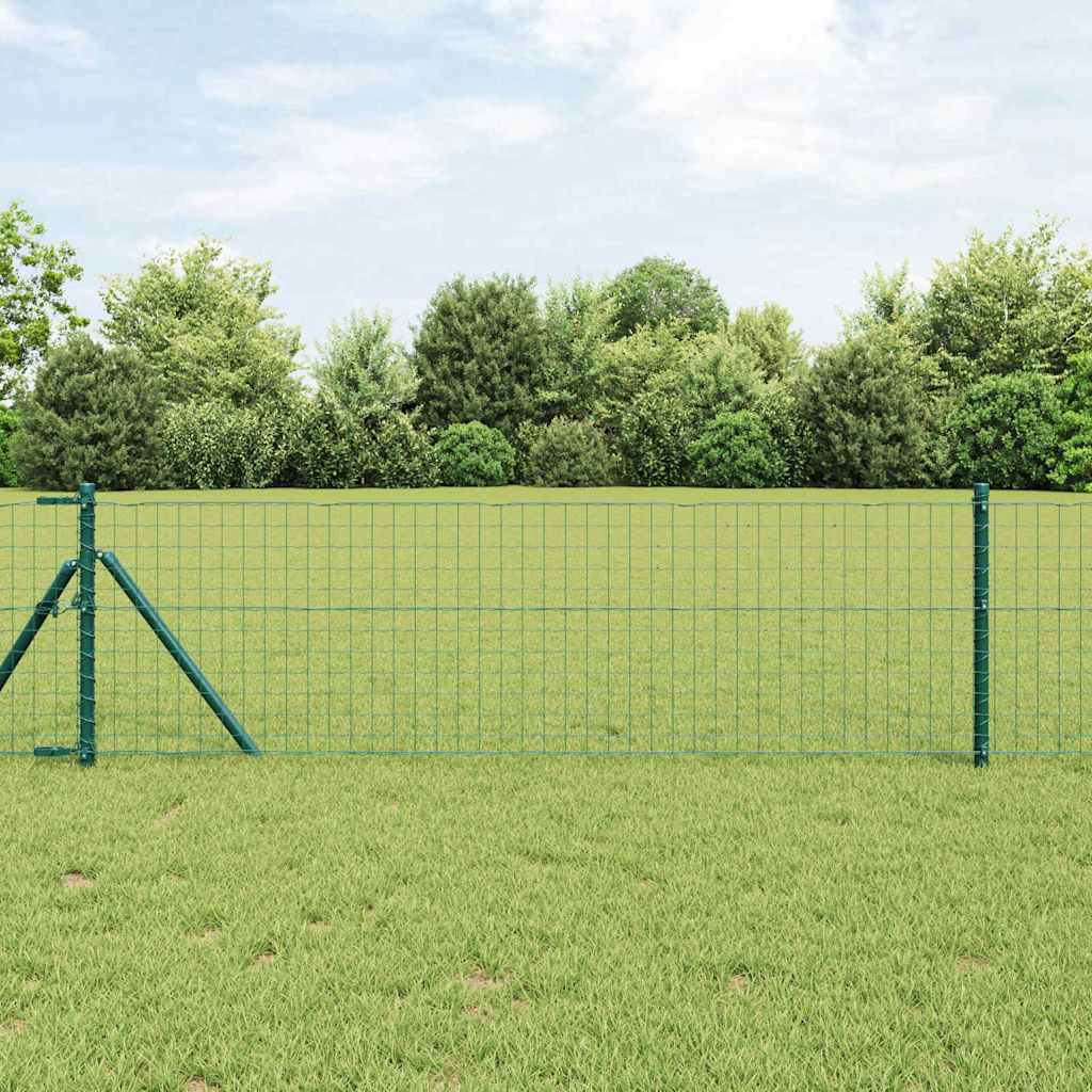 Vidaxl afrasteringspaal 7 pcs groen staal