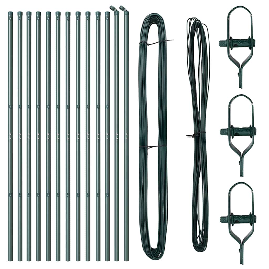 Vidaxl afrasteringspaal 13 pcs groen staal