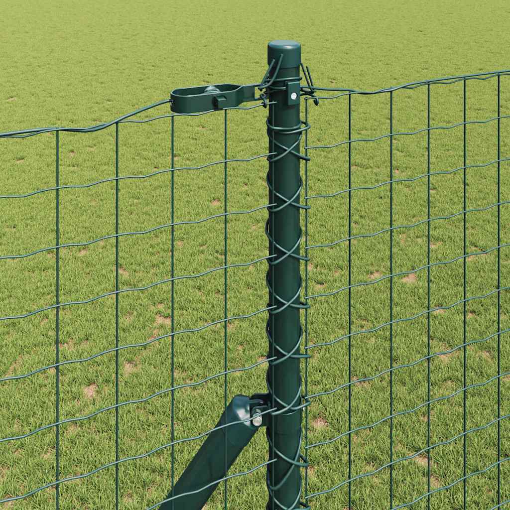 Vidaxl afrasteringspaal 7 pcs groen staal