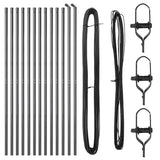 Vidaxl afrasteringspaal 13 pcs grijs staal
