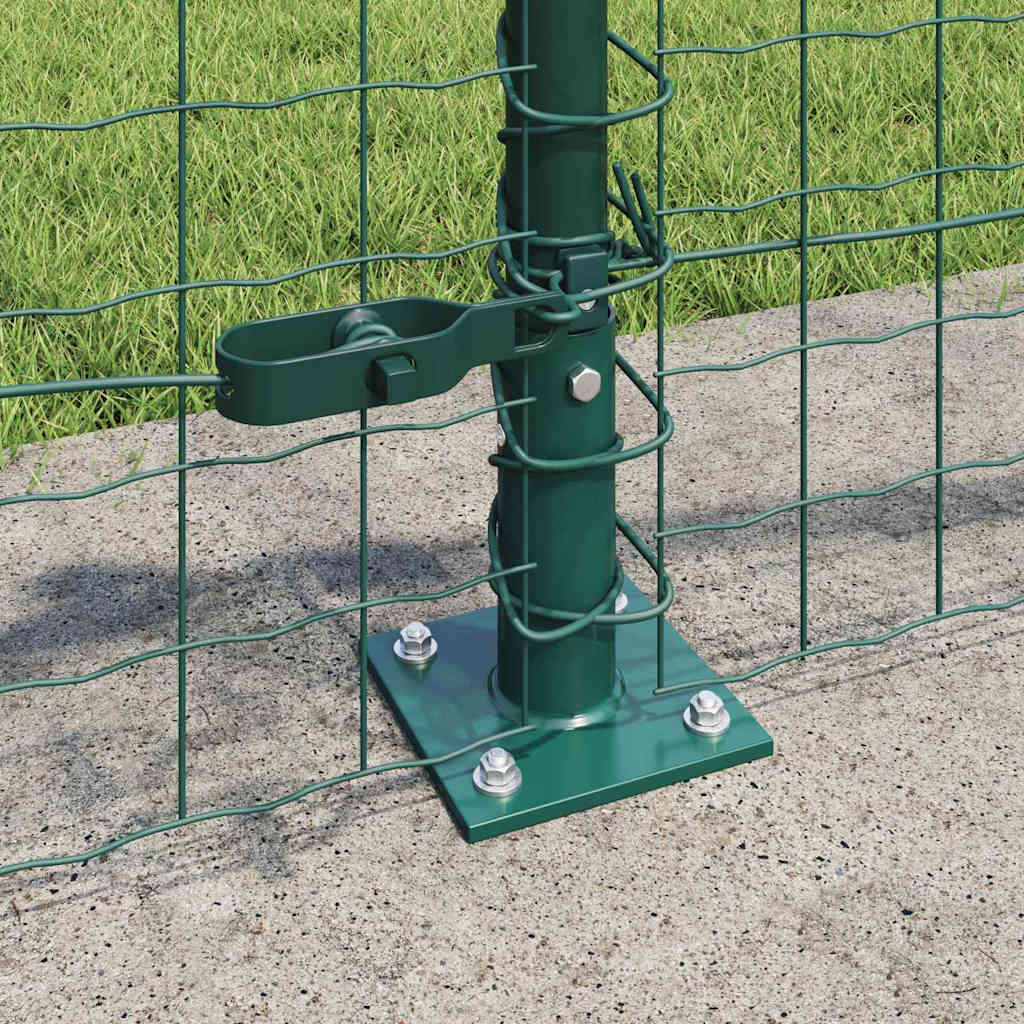 Vidaxl afrasteringspaal 7 pcs groen staal