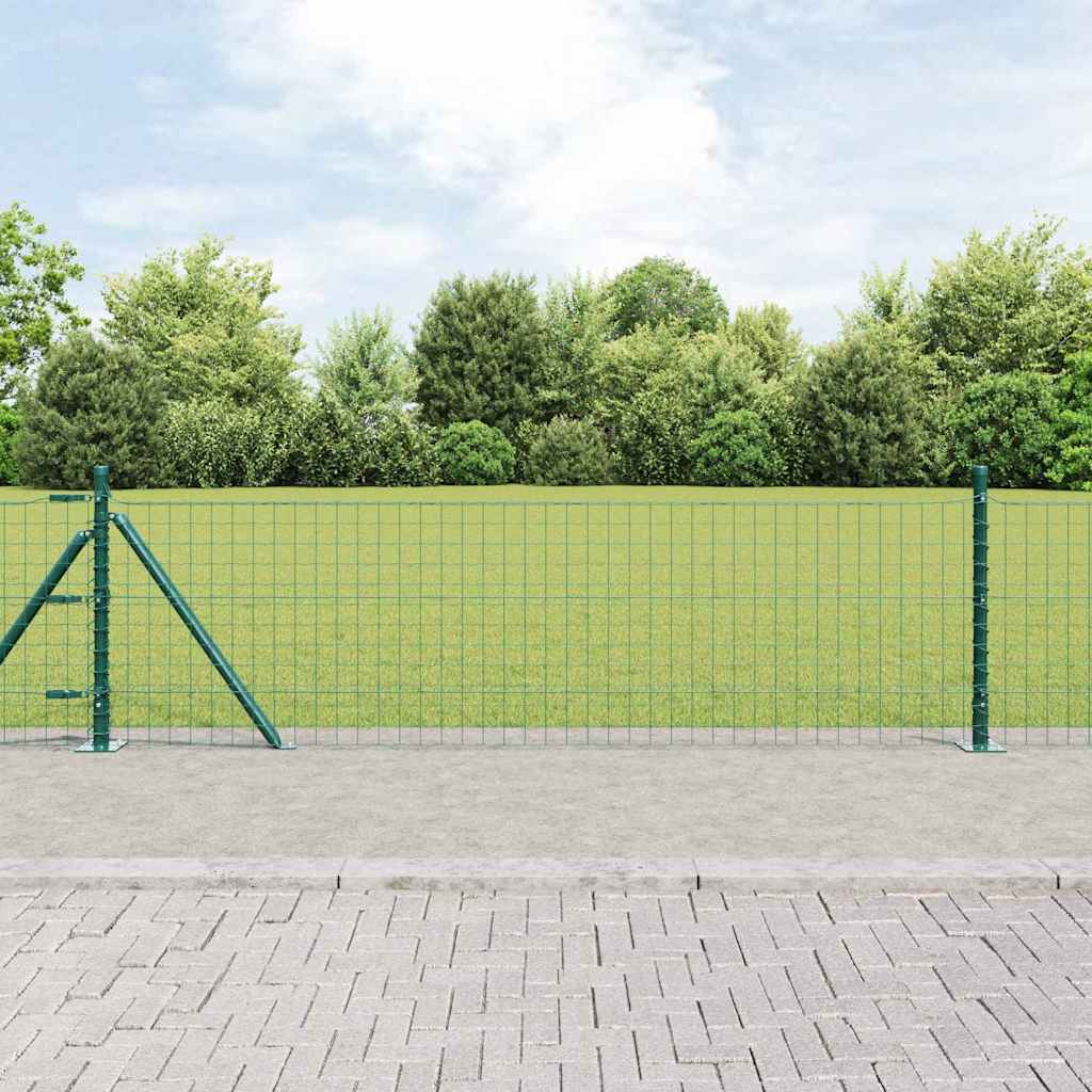 Vidaxl afrasteringspaal 7 pcs groen staal