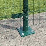 Vidaxl afrasteringspaal 7 pcs groen staal