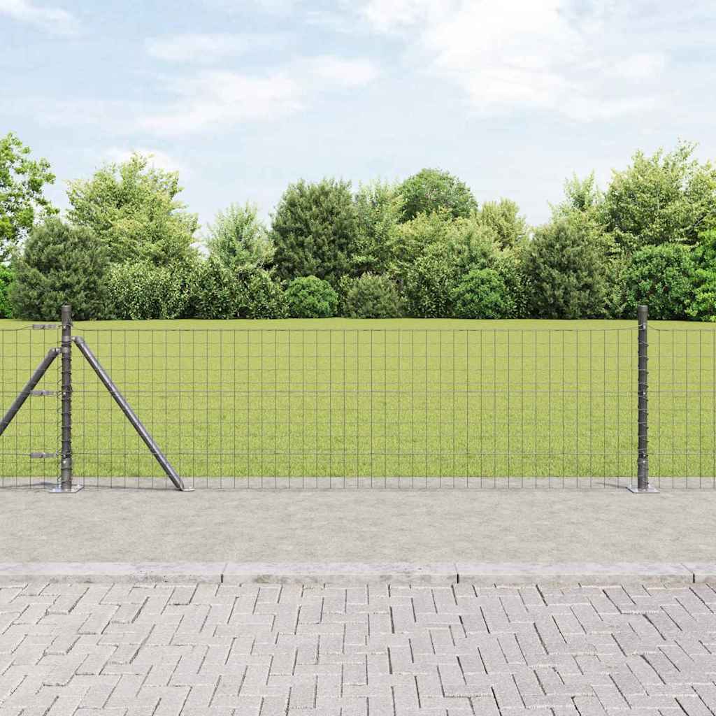 Vidaxl afrasteringspaal 13 pcs grijs staal