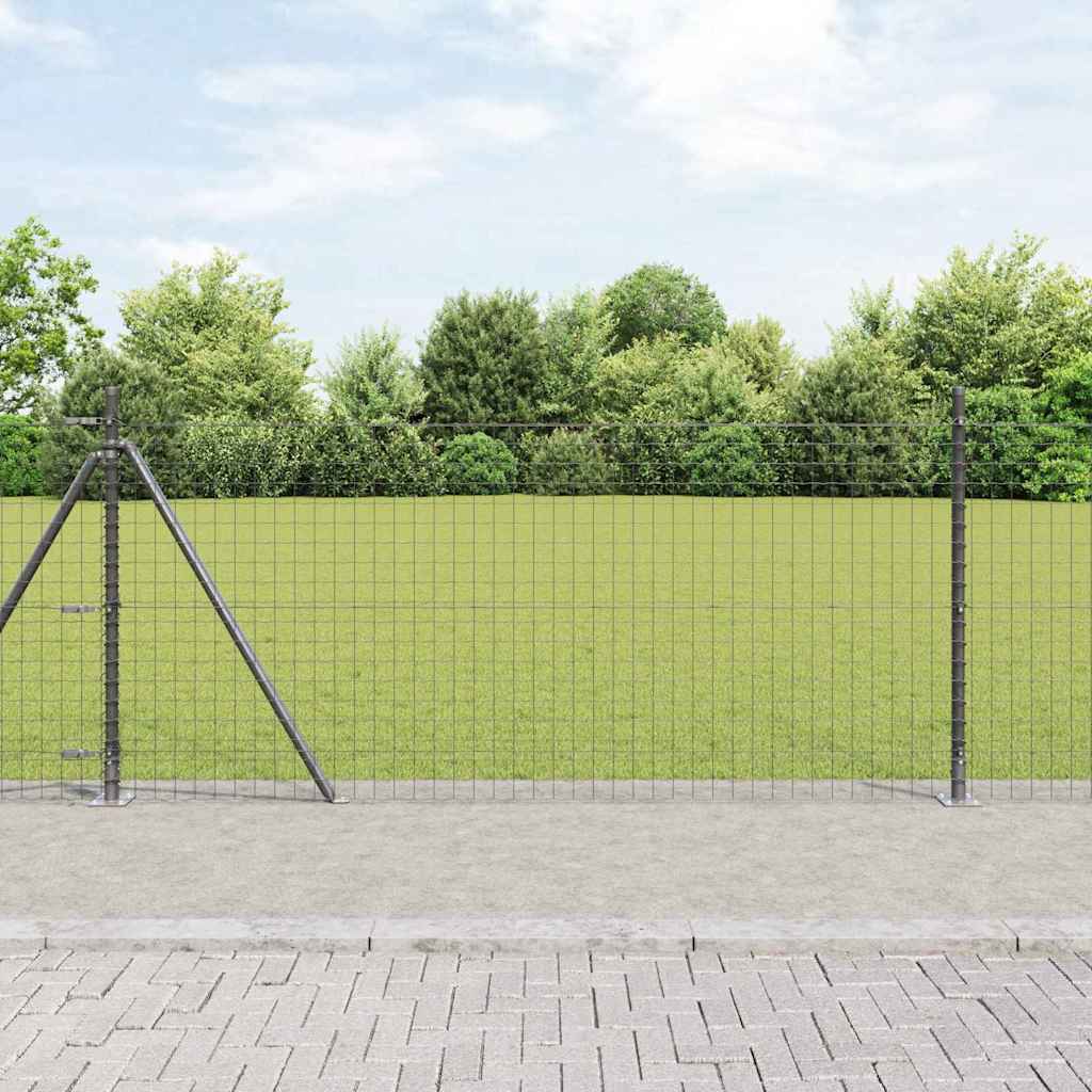 Vidaxl afrasteringspaal 7 pcs grijs staal