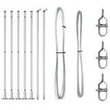 Vidaxl afrasteringspaal 7 pcs zilver staal