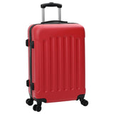 Vidaxl koffer met slot 3 pcs rood 50 x 31 x 78 cm abs kunststof