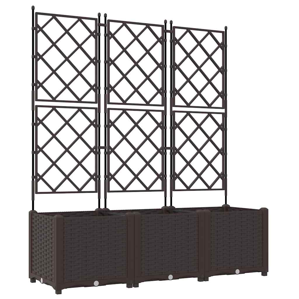 Vidaxl tuin bloempot 3 pcs bruin 120 x 40 x 143 cm staal