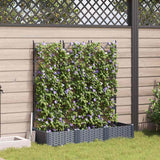 Vidaxl tuin bloempot 3 pcs grijs 120 x 40 x 125,5 cm staal