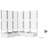 Vidaxl tuin bloempot 5 pcs wit staal