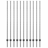 Vidaxl afrasteringspaal 11 pcs grijs 160 cm staal