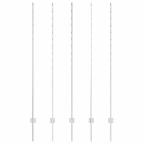 Vidaxl afrasteringspaal 5 pcs zilver 150 cm staal