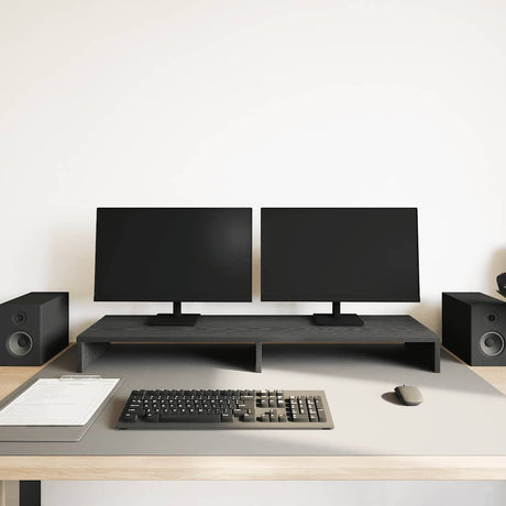 Vidaxl monitorstandaard zwart eiken 100x27x10 cm bewerkt hout