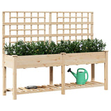 Vidaxl tuin bloempot beige 203,5 x 54 x 152,5 cm massief vurenhout