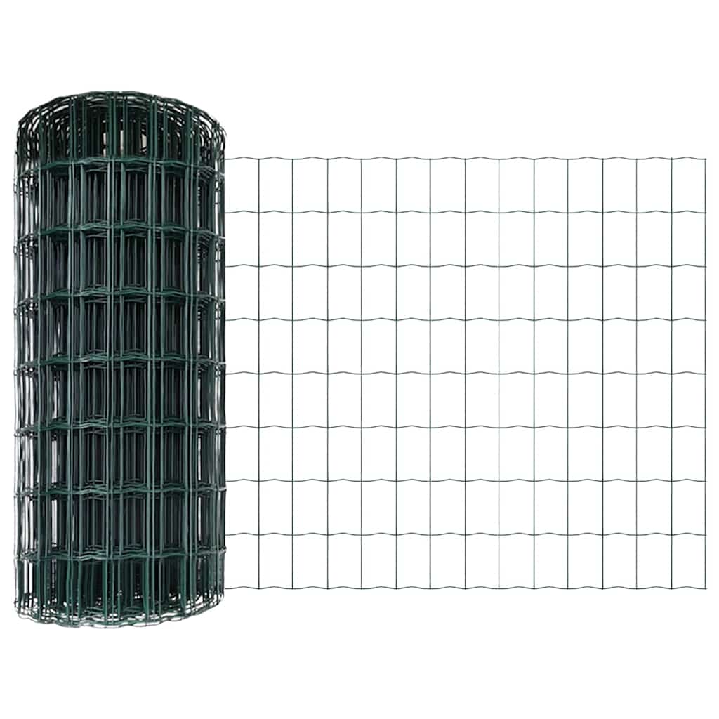 Vidaxl euro hek groen 0,6 x 50 m pvc-gecoat ijzer