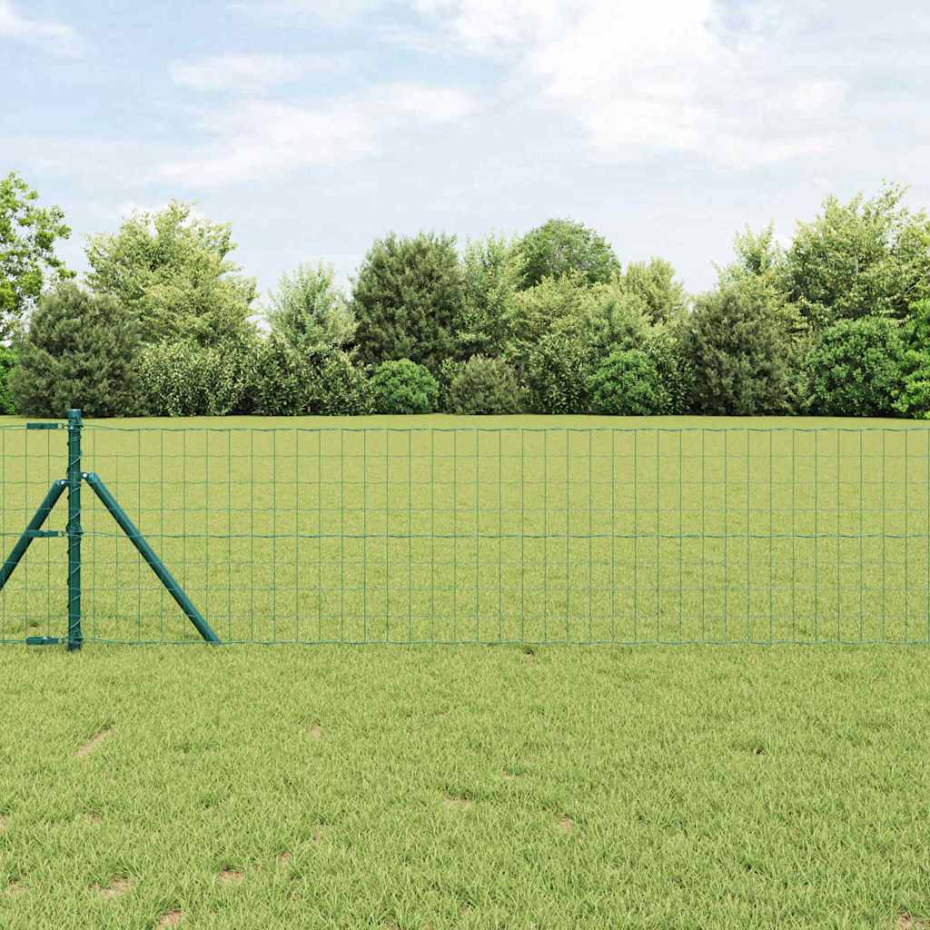 Vidaxl euro hek groen 0,4 x 10 m pvc-gecoat ijzer