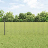 Vidaxl hek met paal grijs 1 x 10 m staal en pvc