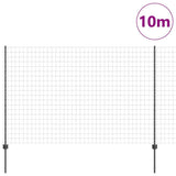 Vidaxl hek met paal grijs 1,6 x 10 m staal en pvc