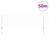 Vidaxl hek met paal zilver 0,6 x 50 m staal