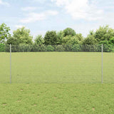 Vidaxl hek met paal zilver 1 x 25 m staal