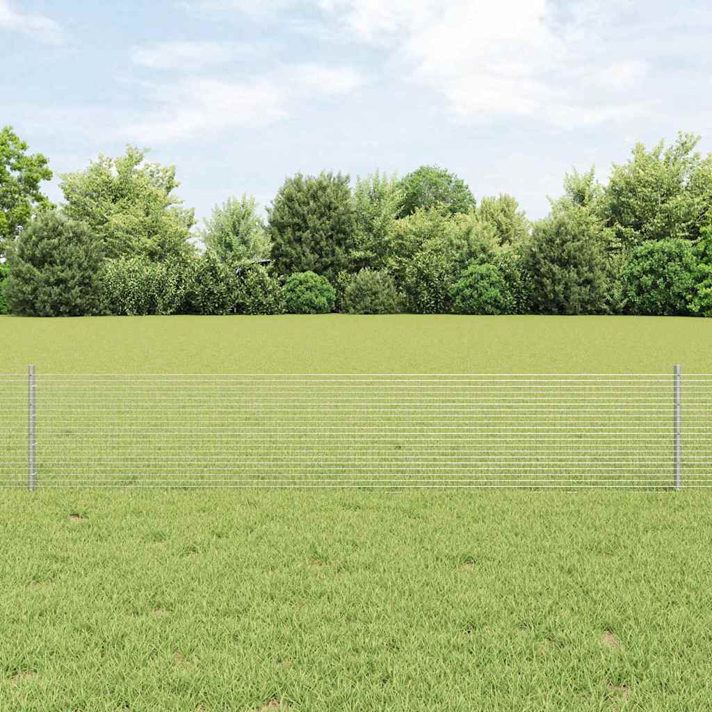 Vidaxl hek met paal zilver 0,4 x 50 m staal