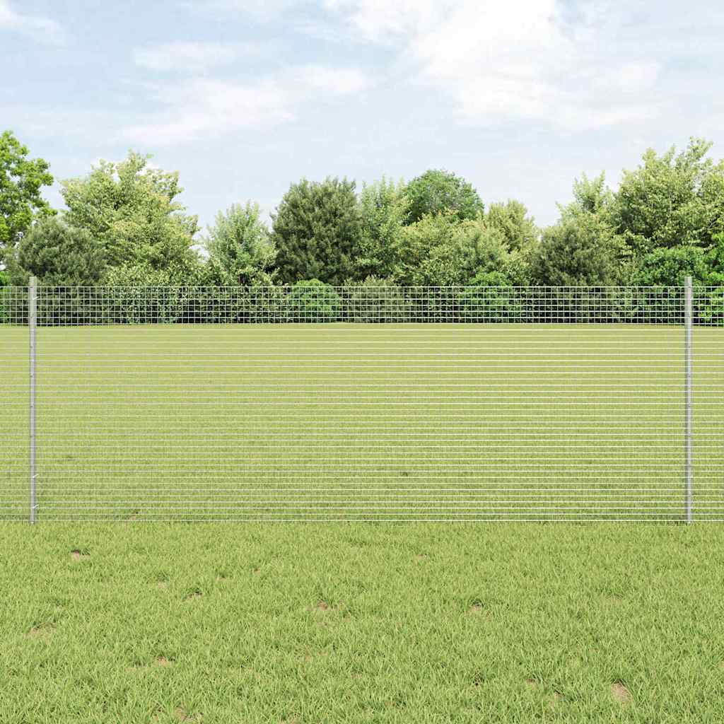 Vidaxl hek met paal zilver 0,8 x 50 m staal