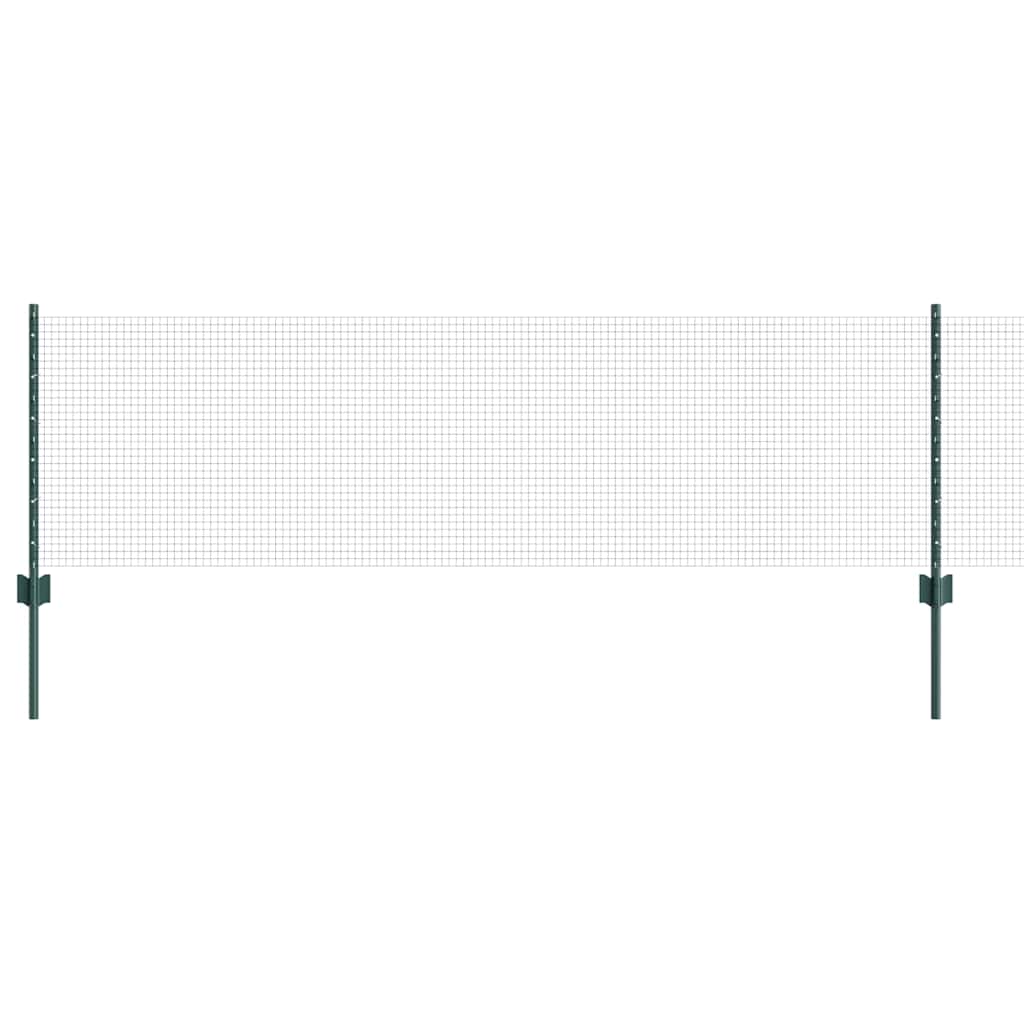 Vidaxl hek met paal groen 0,6 x 10 m staal en pvc