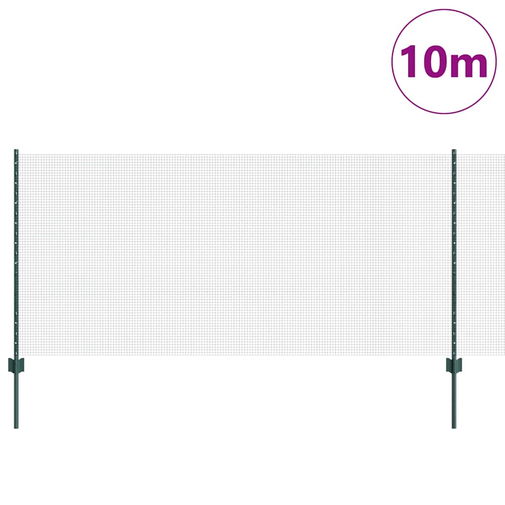 Vidaxl hek met paal groen 1 x 10 m staal