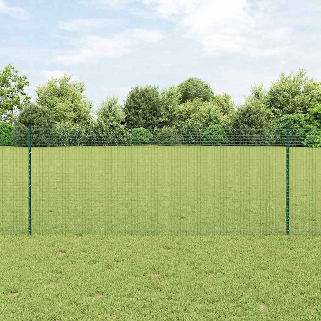Vidaxl hek met paal groen 1 x 10 m staal