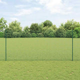 Vidaxl hek met paal groen 1,4 x 10 m staal en pvc