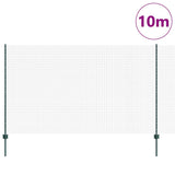 Vidaxl hek met paal groen 1,4 x 10 m staal en pvc