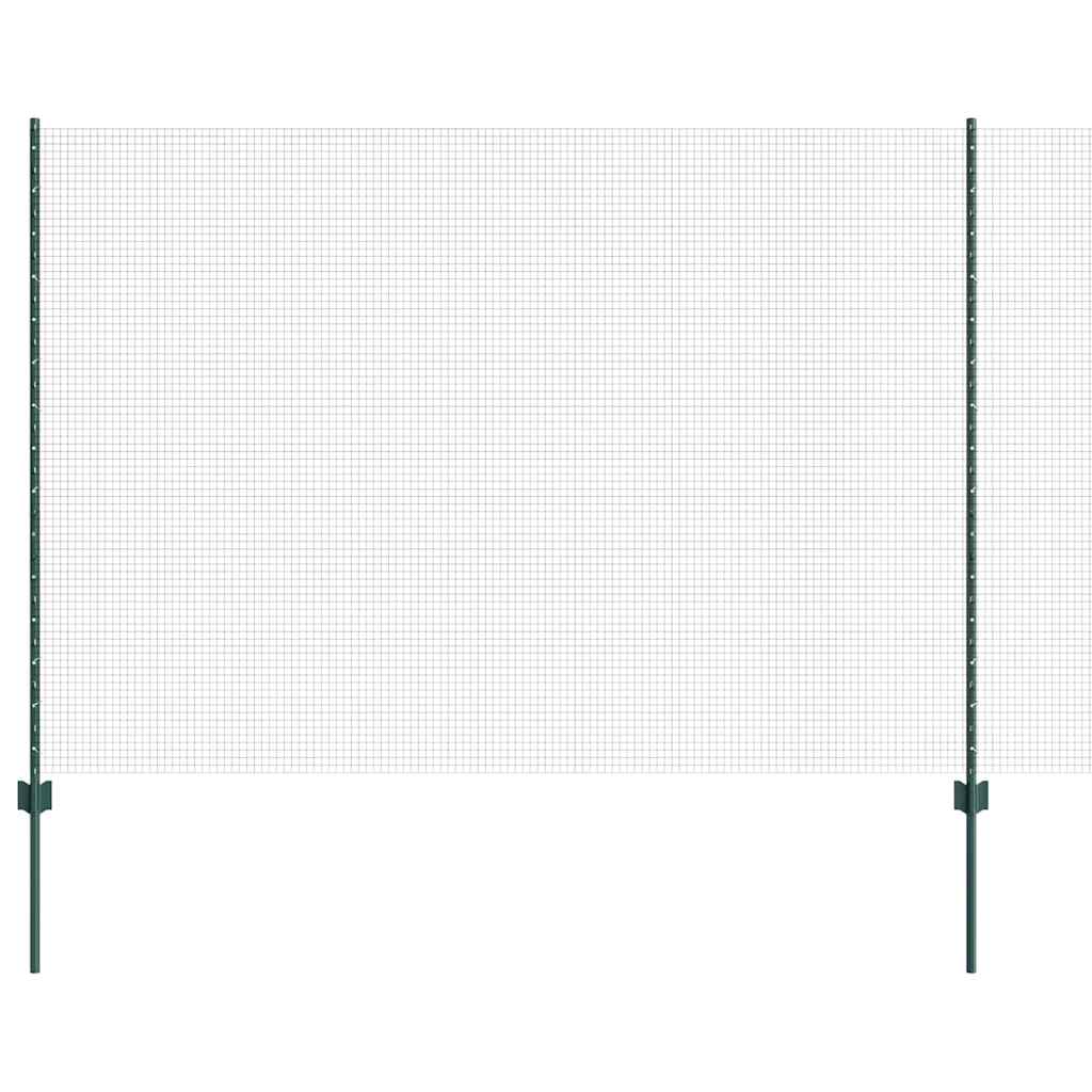 Vidaxl hek met paal groen 1,5 x 10 m staal en pvc