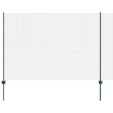 Vidaxl hek met paal groen 1,5 x 10 m staal en pvc