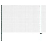 Vidaxl hek met paal groen 1,6 x 25 m staal en pvc