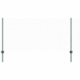 Vidaxl hek met paal groen 1 x 10 m staal en pvc