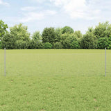 Vidaxl hek met paal zilver 0,5 x 10 m staal