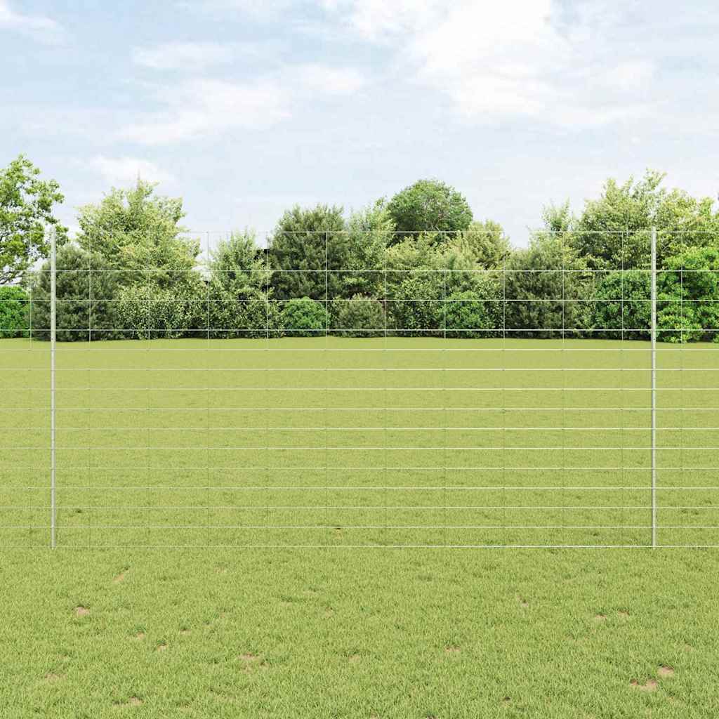 Vidaxl hek met paal zilver 1,6 x 25 m staal