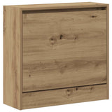 Vidaxl schoenenkast artisan eiken 60 x 21 x 57 cm bewerkt hout