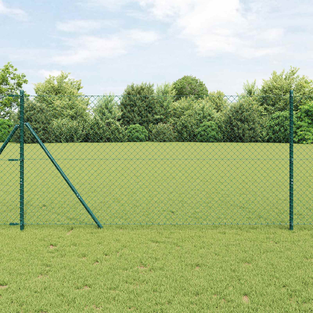 Vidaxl kettenschakelhek groen 10 x 1 m staal