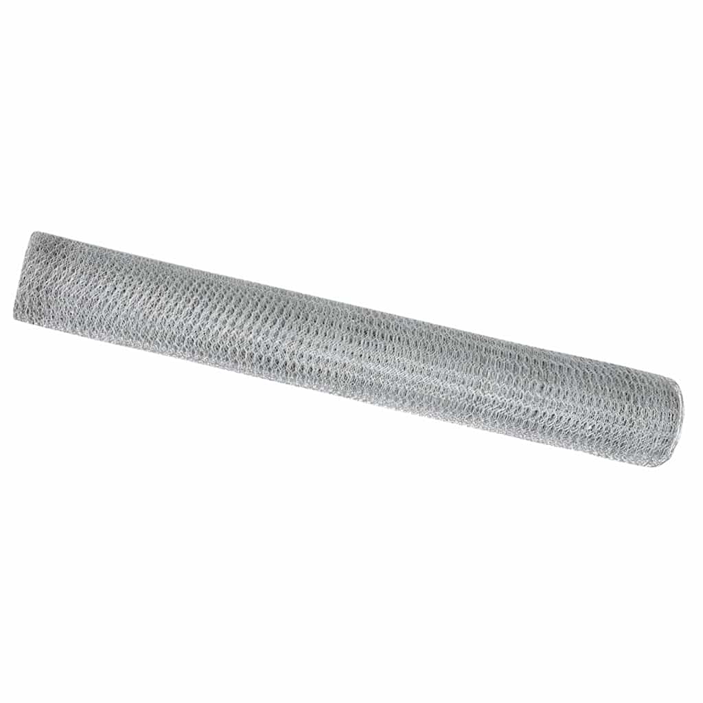 Vidaxl hexagon hek zilver 1 x 50 m gegalvaniseerd staal