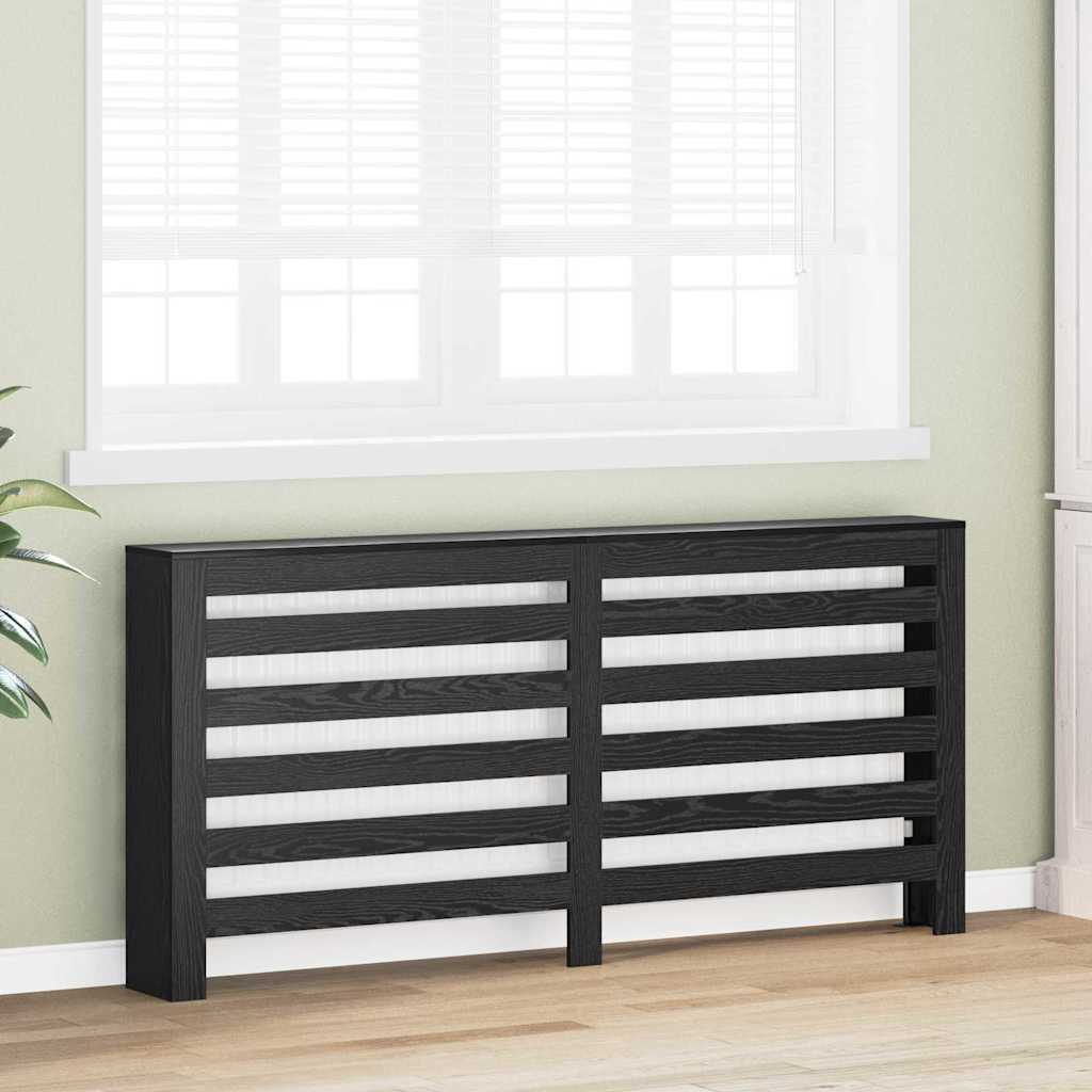 Vidaxl radiatorafdekking zwart eiken 175 x 20 x 82 cm bewerkt hout