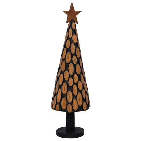 Vidaxl kerstboom met standaard bruin 149 cm massief teakhout