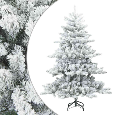 Vidaxl kunst kerstboom met geveerde takken, sneeuw bedekt wit 150 cm