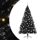 Vidaxl kunstmatig voorverlicht kerstboom met 300 led zwart 180 cm pvc