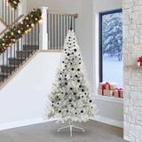 Vidaxl kunstmatig voorverlicht kerstboom met 300 led zilver 240 cm pet