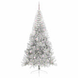 Vidaxl kunstmatig voorverlicht kerstboom met 300 led zilver 240 cm pet