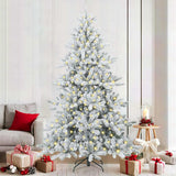Vidaxl kunstmatige inklapbare kerstboom wit 210 cm pvc en staal