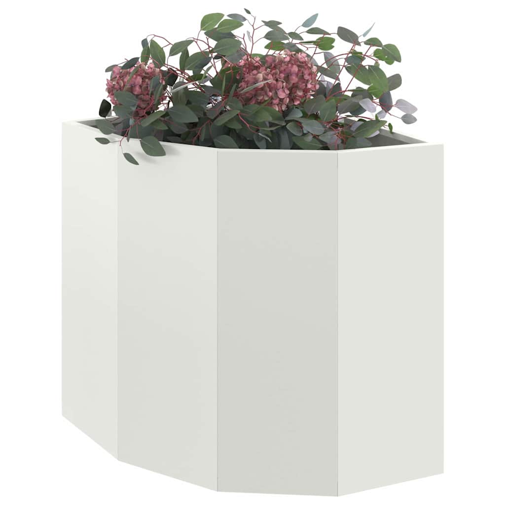 Vidaxl hoek plantbak wit 45 x 45 x 50 cm staal