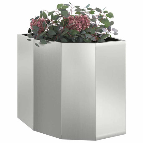 Vidaxl hoek plantbak zilver 45 x 45 x 50 cm gegalvaniseerd staal