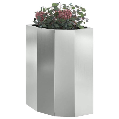 Vidaxl hoek plantbak zilver 30 x 30 x 50 cm gegalvaniseerd staal